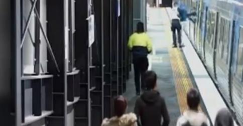 CCTV footage at Springvale train station leading up to the incident