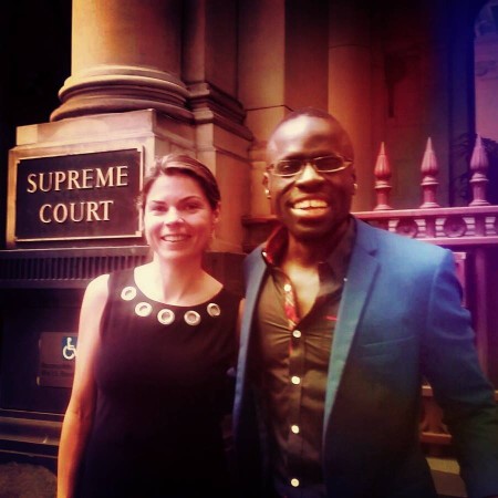 Outside the supreme court of Victoria after the landmark historic win with my super Barrister Ms. K Grinberg.